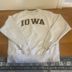 Champion Iowa Hawkeyes Grey Crewneck Sweatshirt Unisex